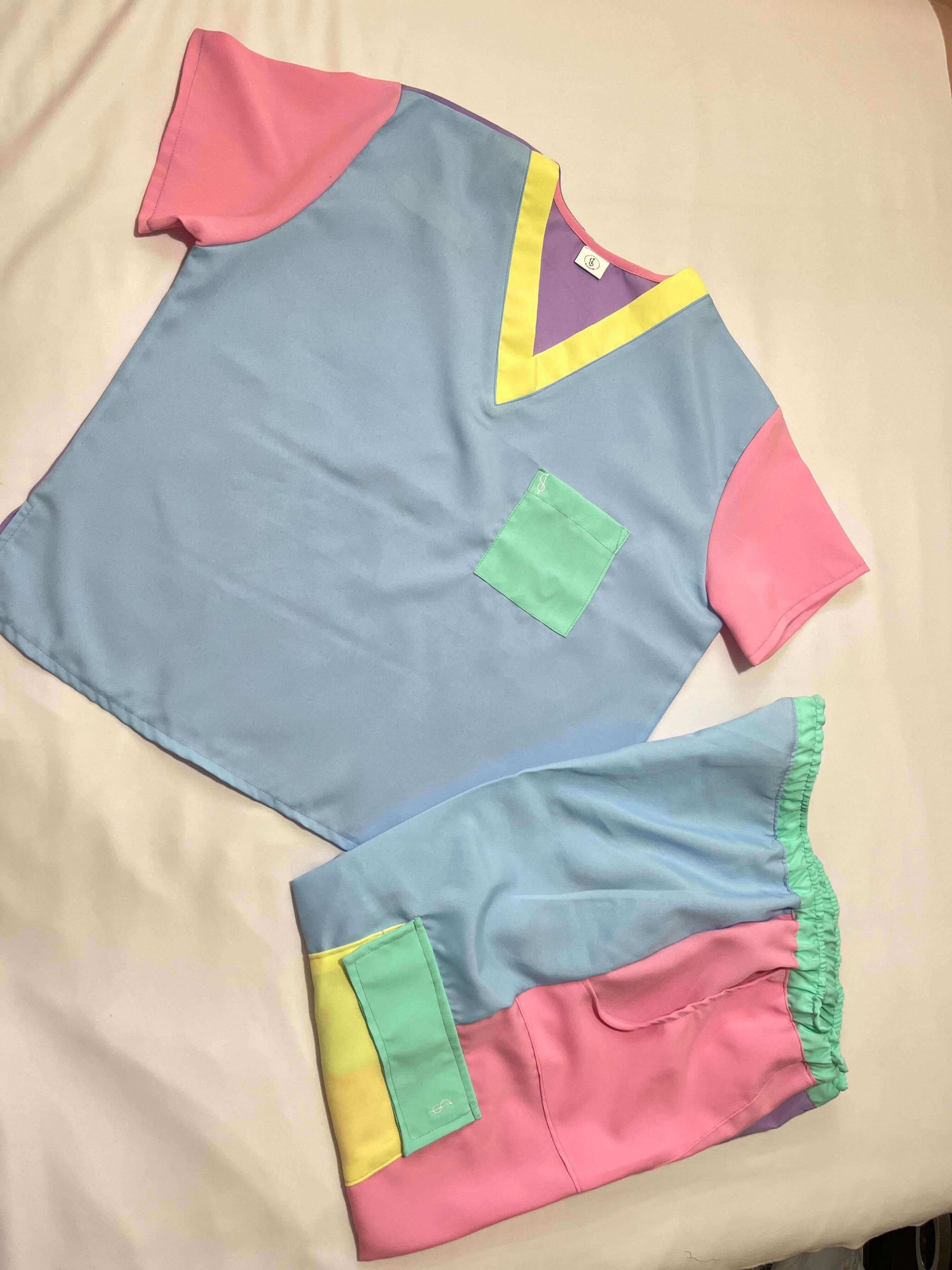 Color Block Tela Antifluido Stretch Mujer