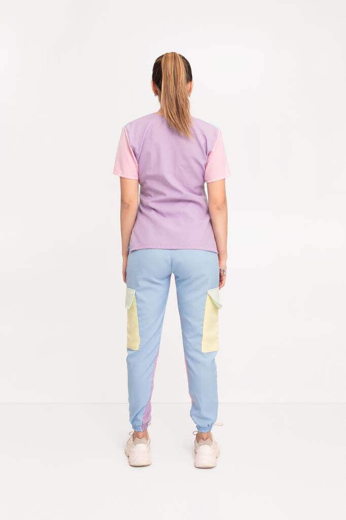 Color Block Tela Antifluido Stretch Mujer